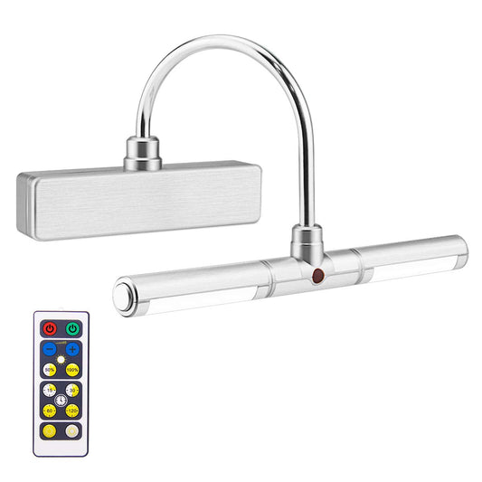 Skorter | Biglight LED Picture Lighting, Battery Powered, Remote Control, Timers, Dimmer, 8.8", Silver