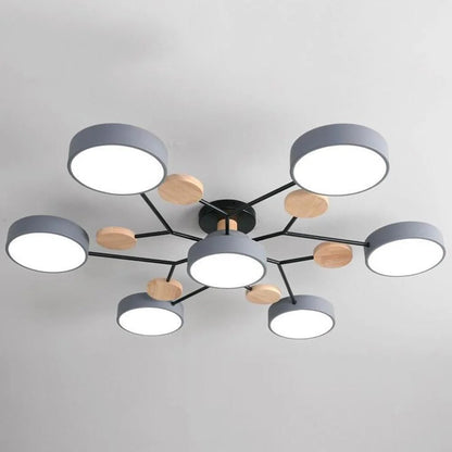 Skorter | Contemporary Round Iron LED Chandelier | Energy-Efficient. Stylish Lighting for Living Rooms. Dining Areas & Entryways