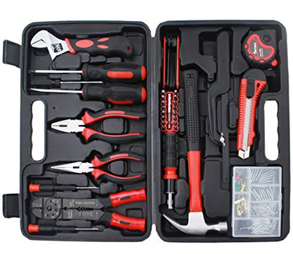 Skorter | 148-Piece Tool Set - General Household Hand Tool Kit with Plastic Toolbox Storage Case