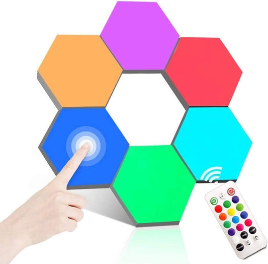 Skorter | Odistar Rgb Hexagon Wall Light - Smart Touch Sensitive Led, Diy Modular Design, 6-Pack