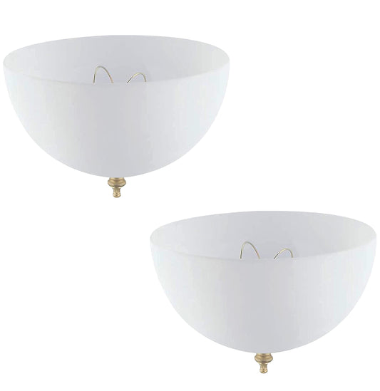 Skorter | Ciata 4-3/4" Ceiling Lamp Shade, White Plastic Clip-On Diffuser, 2 Pack, A-Shaped Bulb