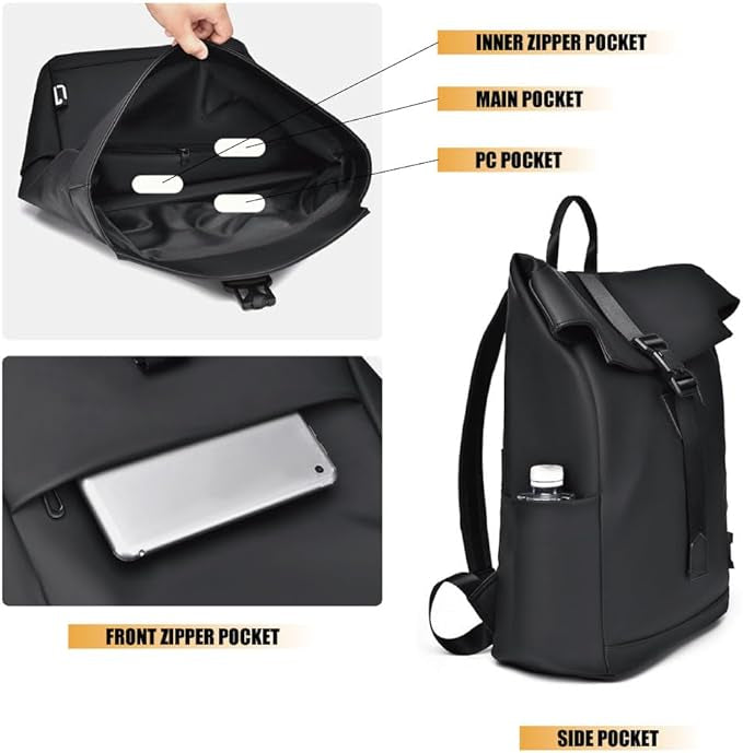 Skorter | BergTrek Waterproof Ergonomic Backpack – Lightweight Travel Rucksack with USB Charging & Large Laptop Storage