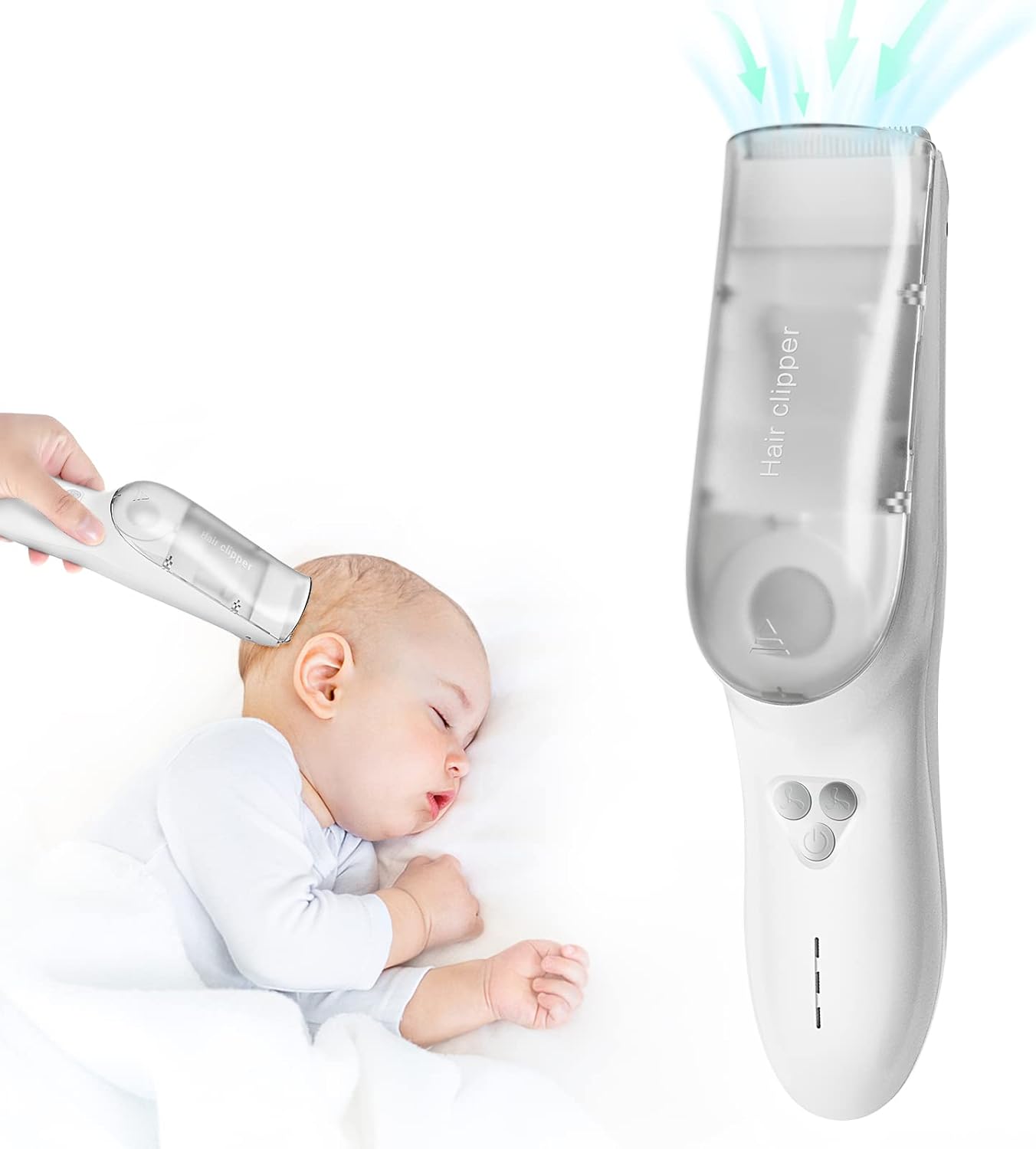 Skorter | Baby Hair Clipper with Vacuum System – Waterproof Rechargeable Clipper with Storage Box