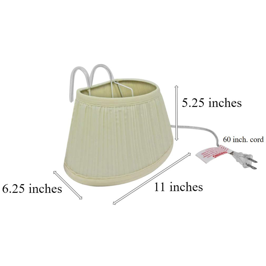 Skorter | Evelots Bed Head Reading Lamp with Soft Fabric Shade and Simple Cord - Simple Lamp