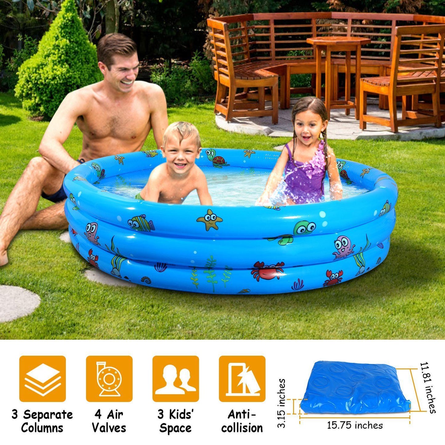 Skorter | 51x13" Inflatable Swimming Pool