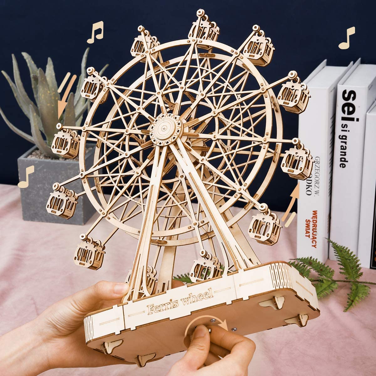 Skorter | DIY Wood Rotating Ferris Wheel Model With Playing Music Toys