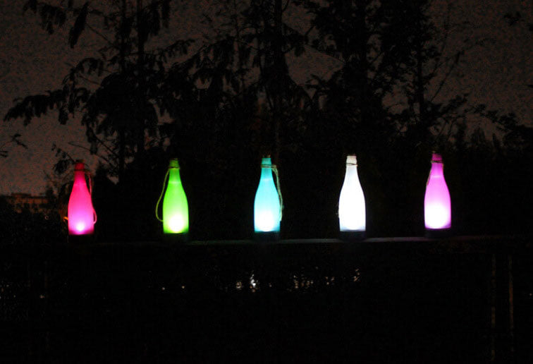 Skorter | 5 Piece Solar Wine Bottle Light Outdoor Decoration Plastic LED Hanging Light