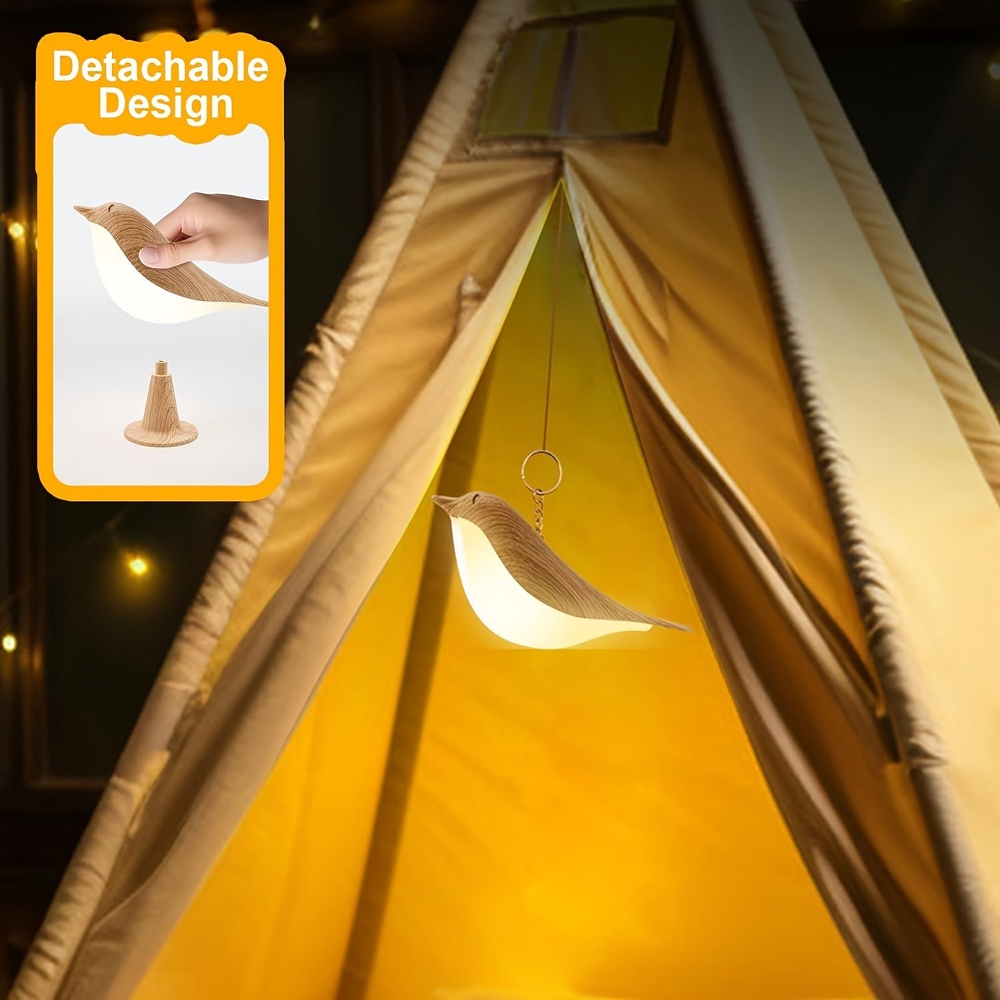Skorter | BrightNest - USB Rechargeable LED Bird Table Lamp with Touch Dimming