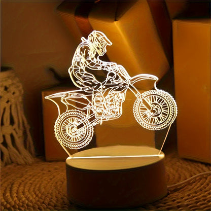 Skorter | MotoLamp - 3D LED Night Light Motocross Theme, USB-powered Ambient Lighting