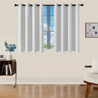 Skorter | Blackout Curtains - 2 Pieces Modern Polyester Curtains with Thermal Insulation and Rings