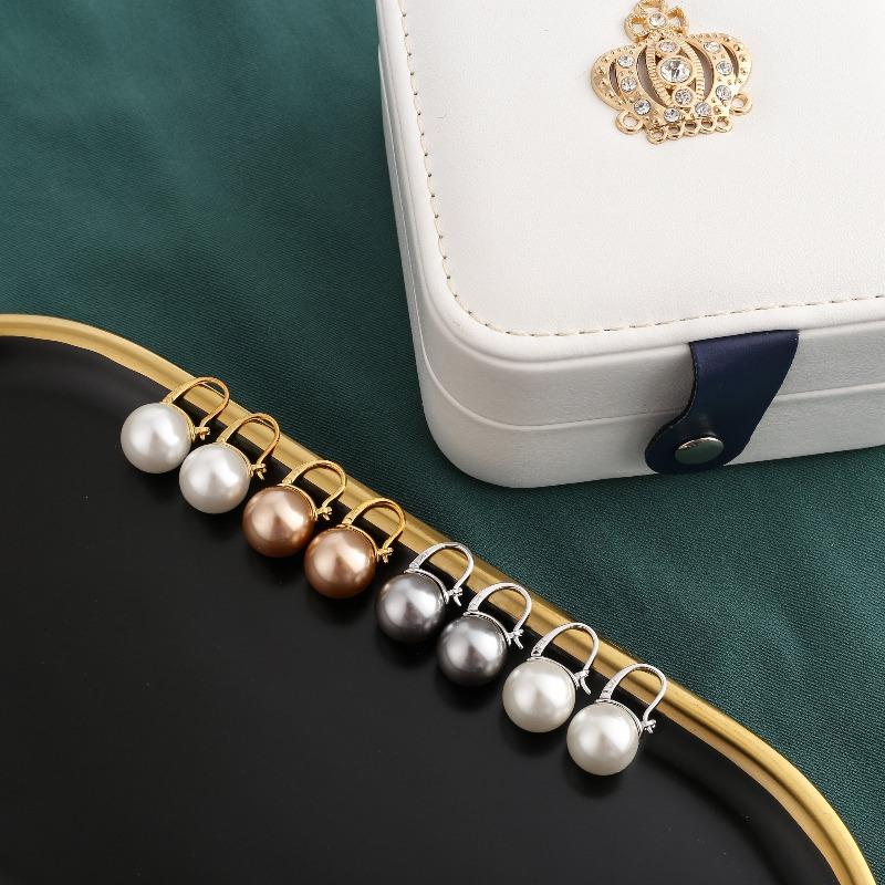 Skorter | Black Pearl Earrings  Available in White Champagne Grey Gold and Black  Pearl Dangle Earrings