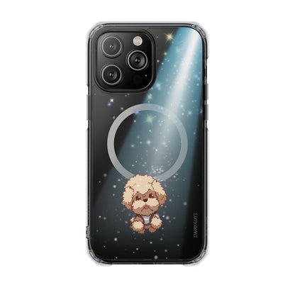 Skorter | Fluff's - Pookie the Poodle Beaming in Space Magnetic Clear Case for iPhone Series