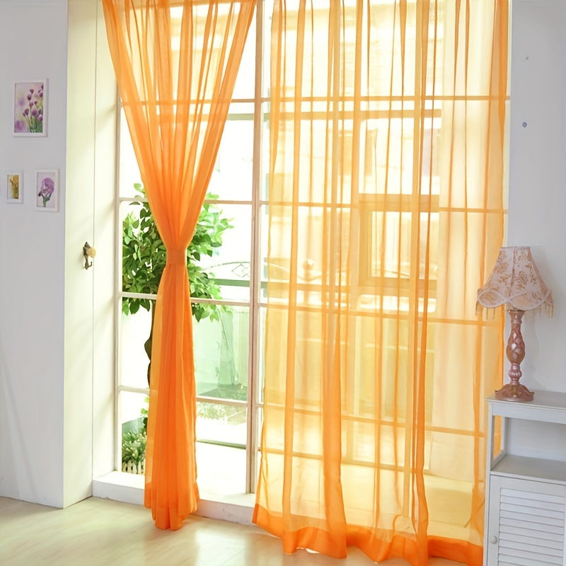 Skorter | 2 pcs Flower Voile Curtains - 200cm x 100cm Sheer Window Panels with Eyelets, Lightweight & Washable