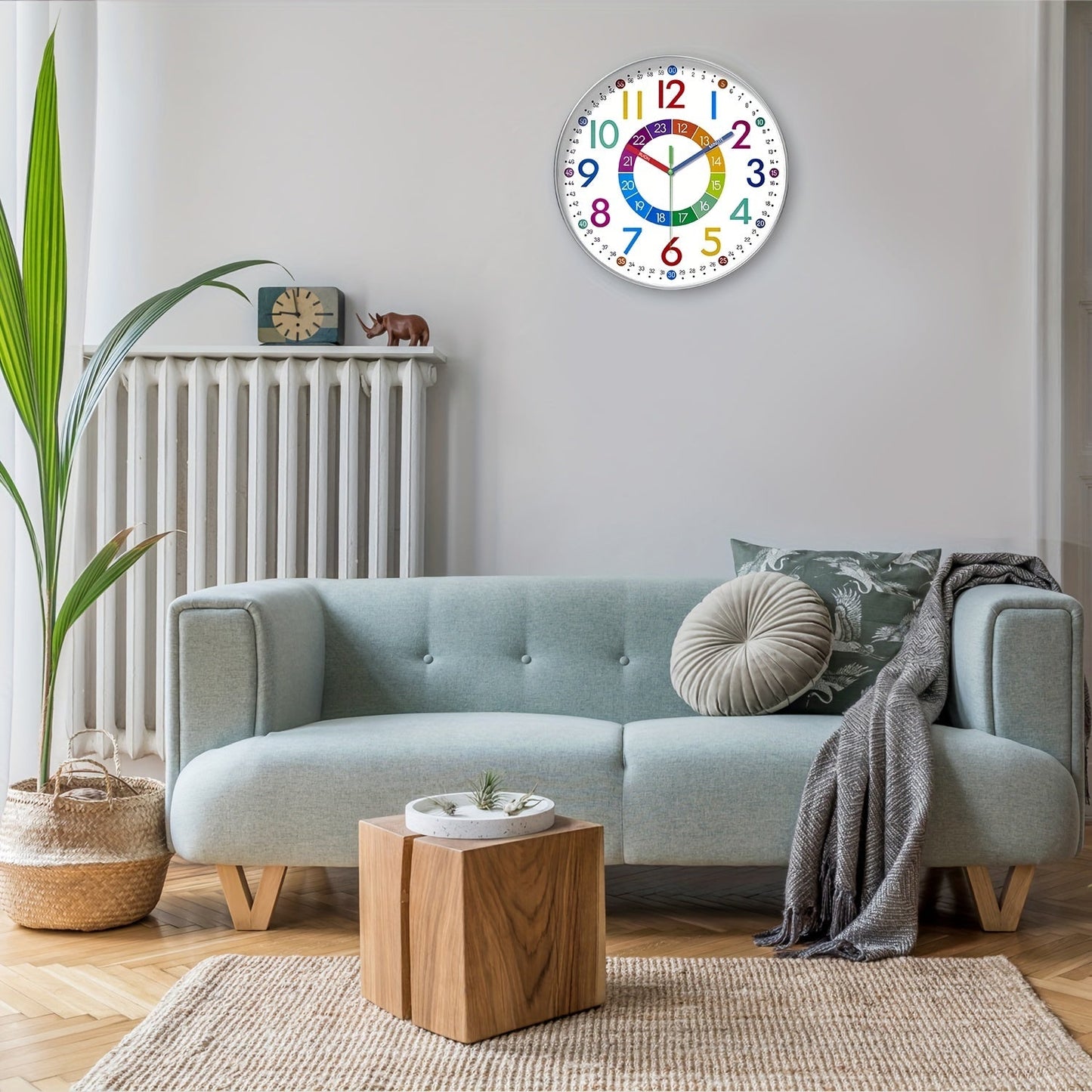 Skorter | Quiet Educational Wall Clock with Colorful Hands