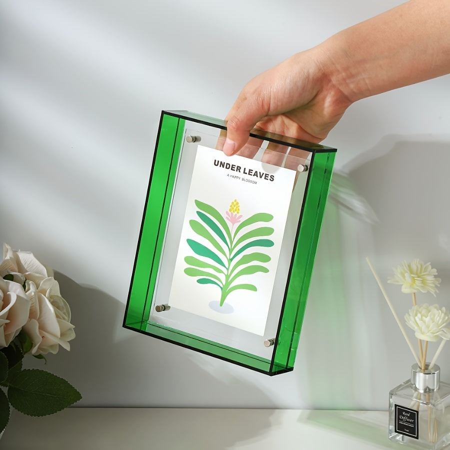 Skorter | Elegant Acrylic Picture Frame - Rectangular, Wall Mounting or Table Decoration for Wedding Pictures, Posters & Puzzles - No Power Needed, Home Decor