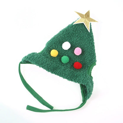 Skorter | Christmas Pet Hat with Fluff and Golden Edge