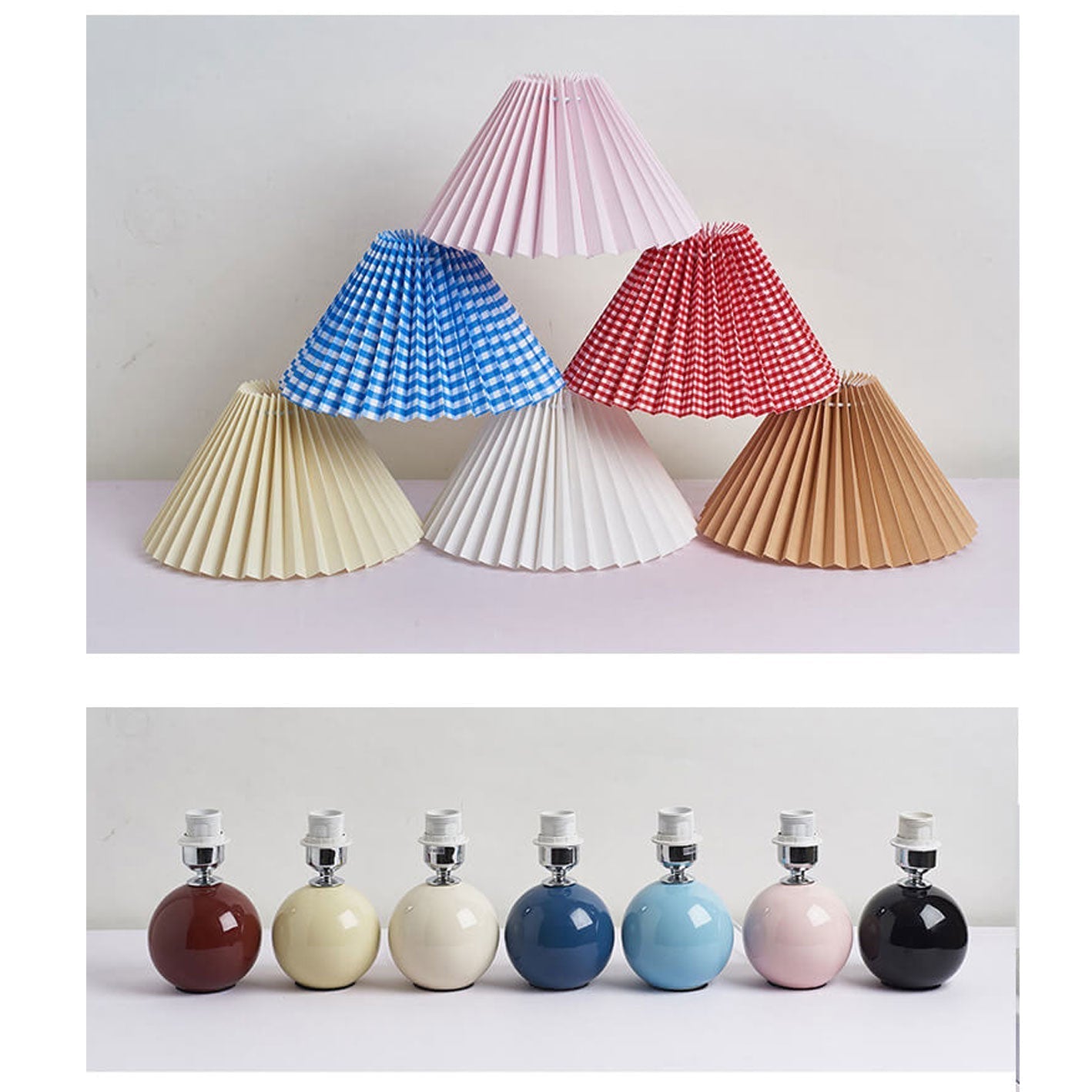 Skorter | Nordic minimalist 1-light table lamp made of ceramic with pleats