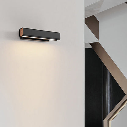 Skorter | Aqsa Modern LED Wall Lamp Indoor Reversible Rectangular Metal/Wood Living Room