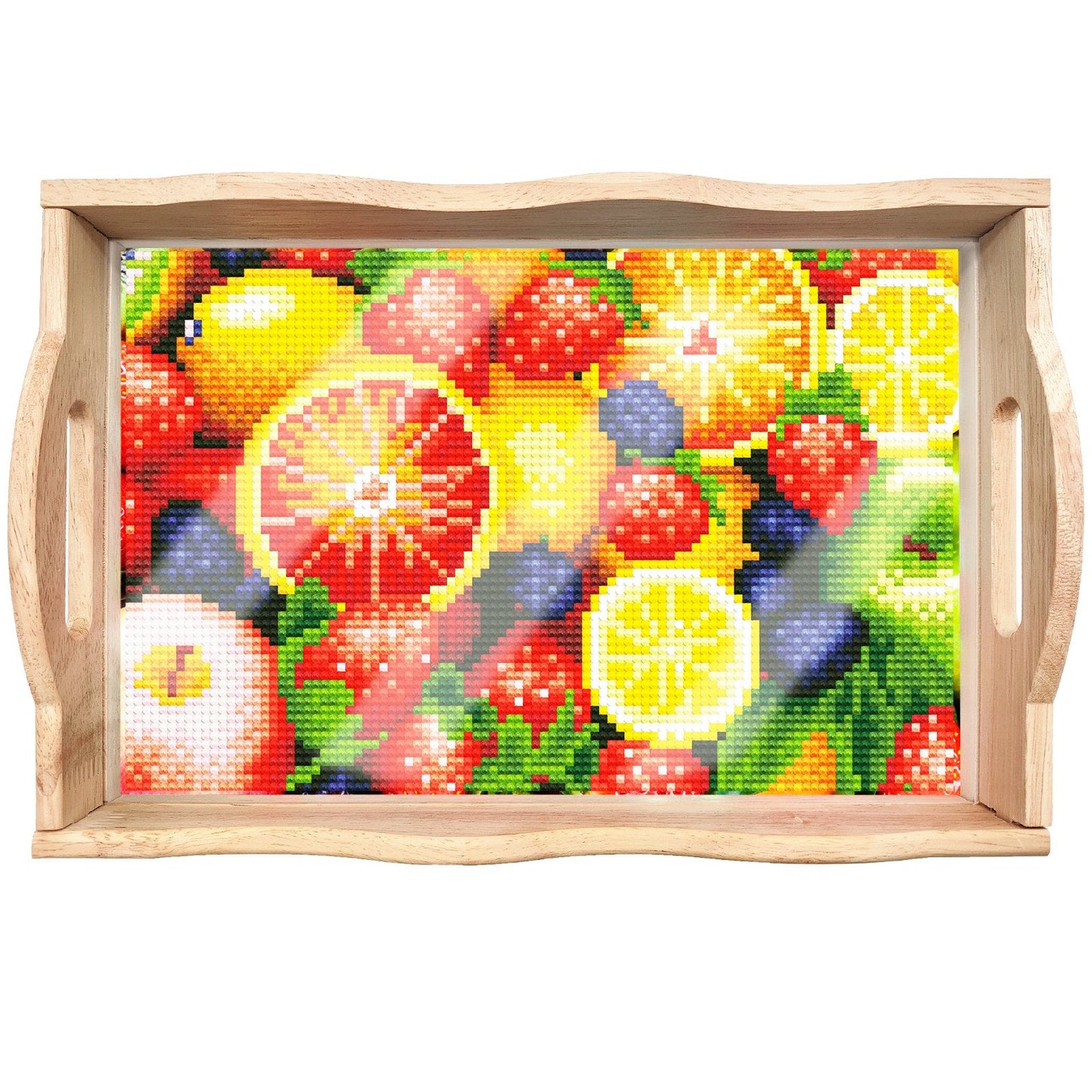 Skorter | DIY Diamond Painting Wooden Tray Food Tray with Handle Living Room Decoration Mandala Wooden Tray Kit