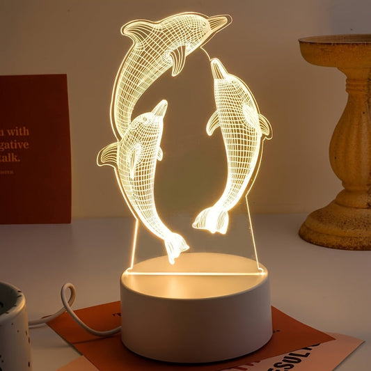 Skorter | GeoDolphin - Modern 3D Illusion Table Lamp