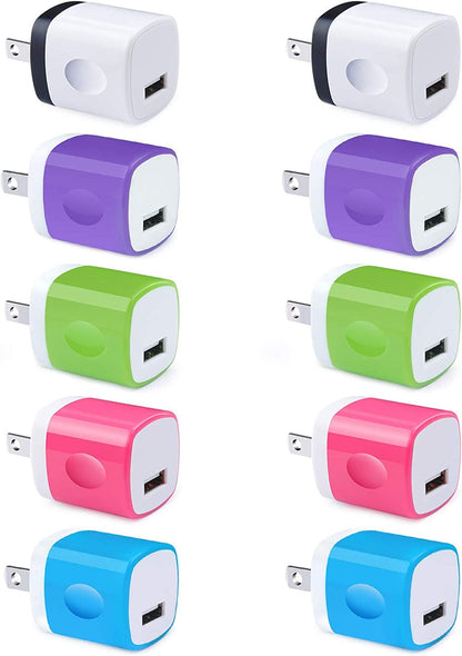 Skorter | 10 Pack USB Plug Charging Cube Block