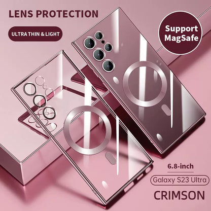 Skorter | Transparent Luxury Coating Magnetic Cover for Samsung