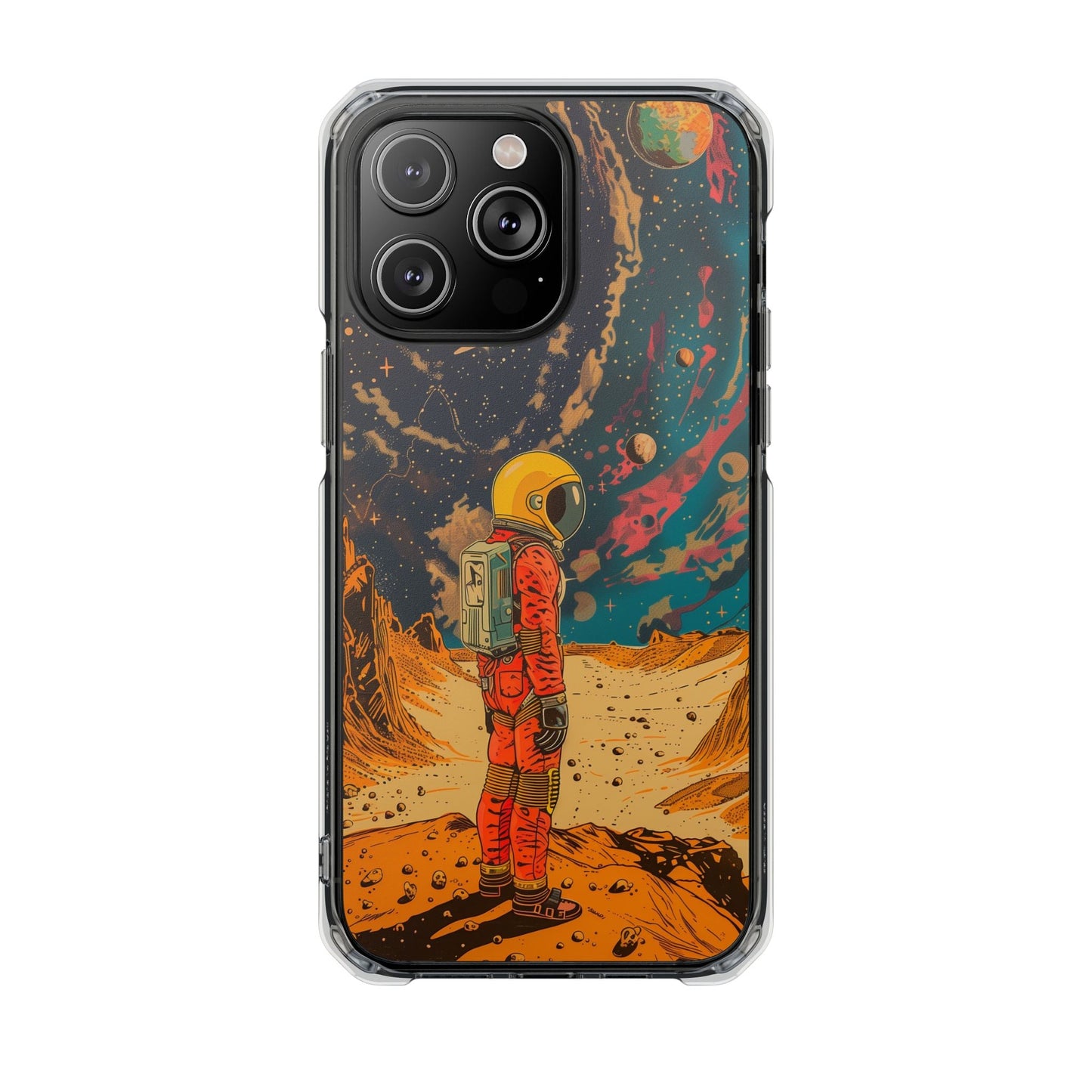 Skorter | Astronaut on Planet X Magnetic Clear Case for iPhone Series