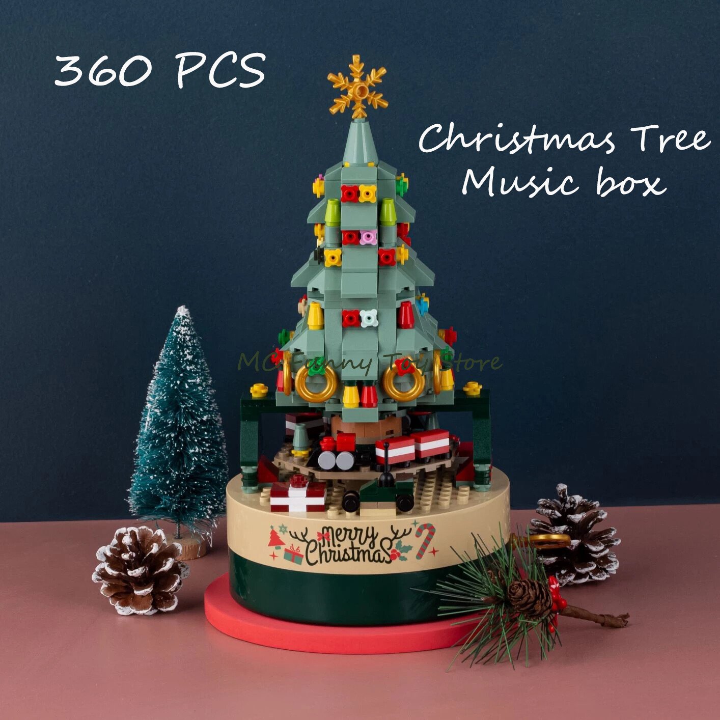 Skorter | 360 PCS Music Box Christmas Tree Building Blocks
