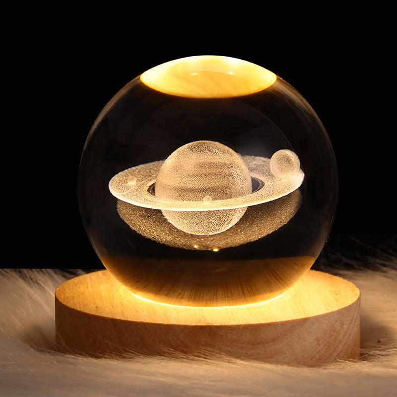 Skorter | LED Night Light Galaxy Crystal Ball Table Lamp 3D Planet Moon Lamp Bedroom Home Decor For Kids Party Children's Birthday Gifts