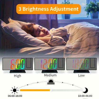 Skorter | TimeView - Projector Alarm Clock with Mirror and LED Screen