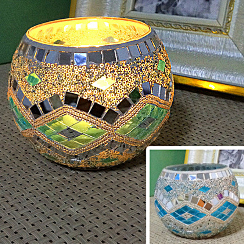 Skorter | European Retro Glass Mosaic Tealight Holder