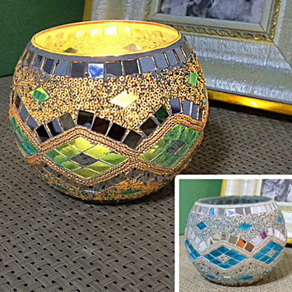 Skorter | European Retro Glass Mosaic Tealight Holder