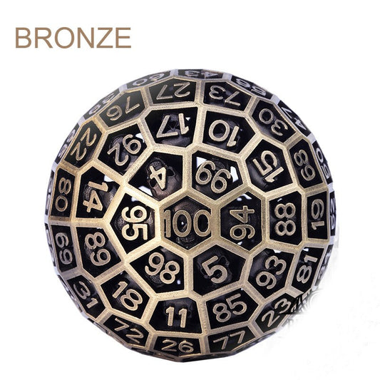 Skorter | 100 Sided Polyhedron Metal Dice with Numbering, Designed for Big Party & More Possibilities