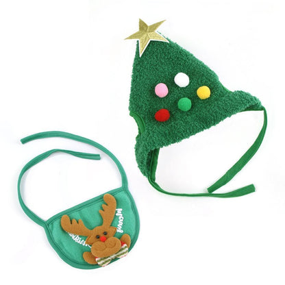 Skorter | Christmas Pet Hat with Fluff and Golden Edge