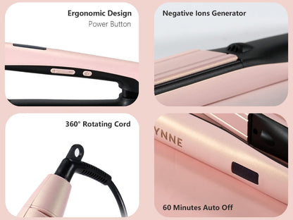 Skorter | 1” Hair Straightener and Curls 2-in-1, Ceramic Flat Iron with 10 Heat Settings