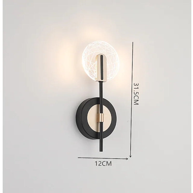 Skorter | Valentina Modern LED Wall Lamp - Indoor - Black/White - Bedroom/Living Room
