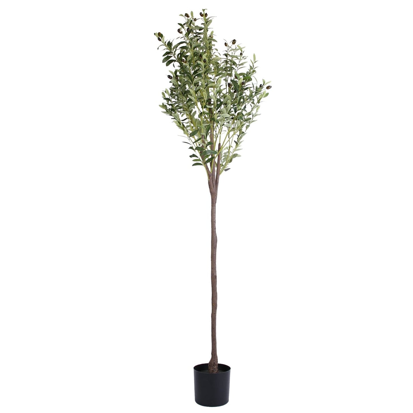 Skorter | 5.9 foot artificial olive tree with lush olive branches and fruits with black planter pot