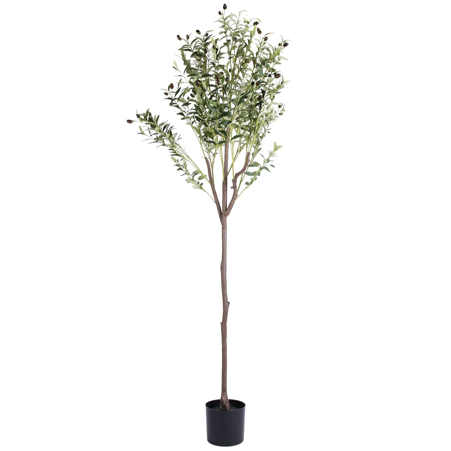 Skorter | 5.9 foot artificial olive tree with lush olive branches and fruits with black planter pot