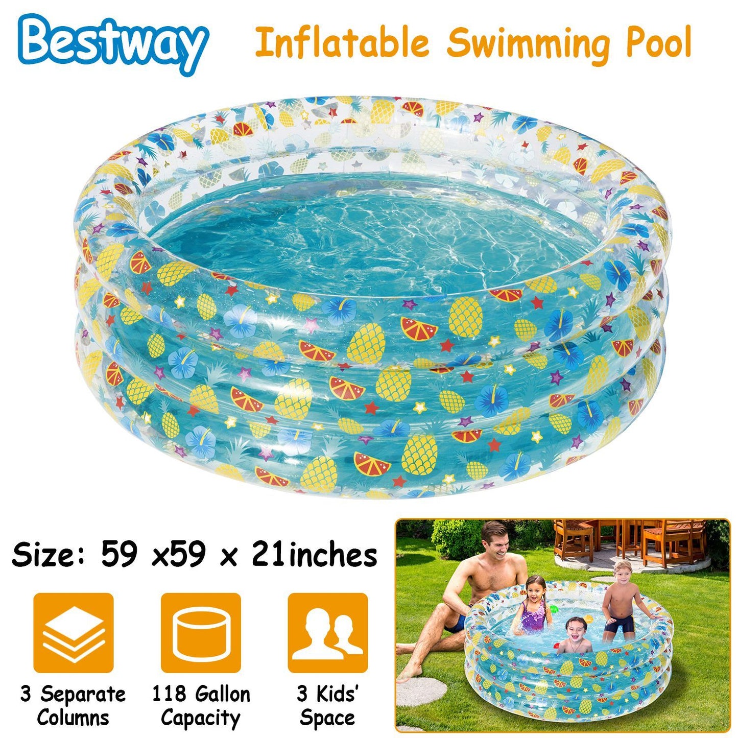 Skorter | 59x21" Inflatable Swimming Pool