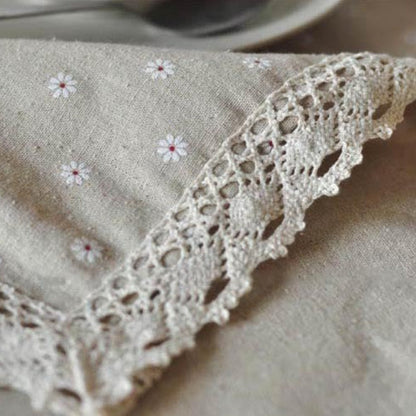 Skorter | Daisy Print Cotton Linen Tablecloth