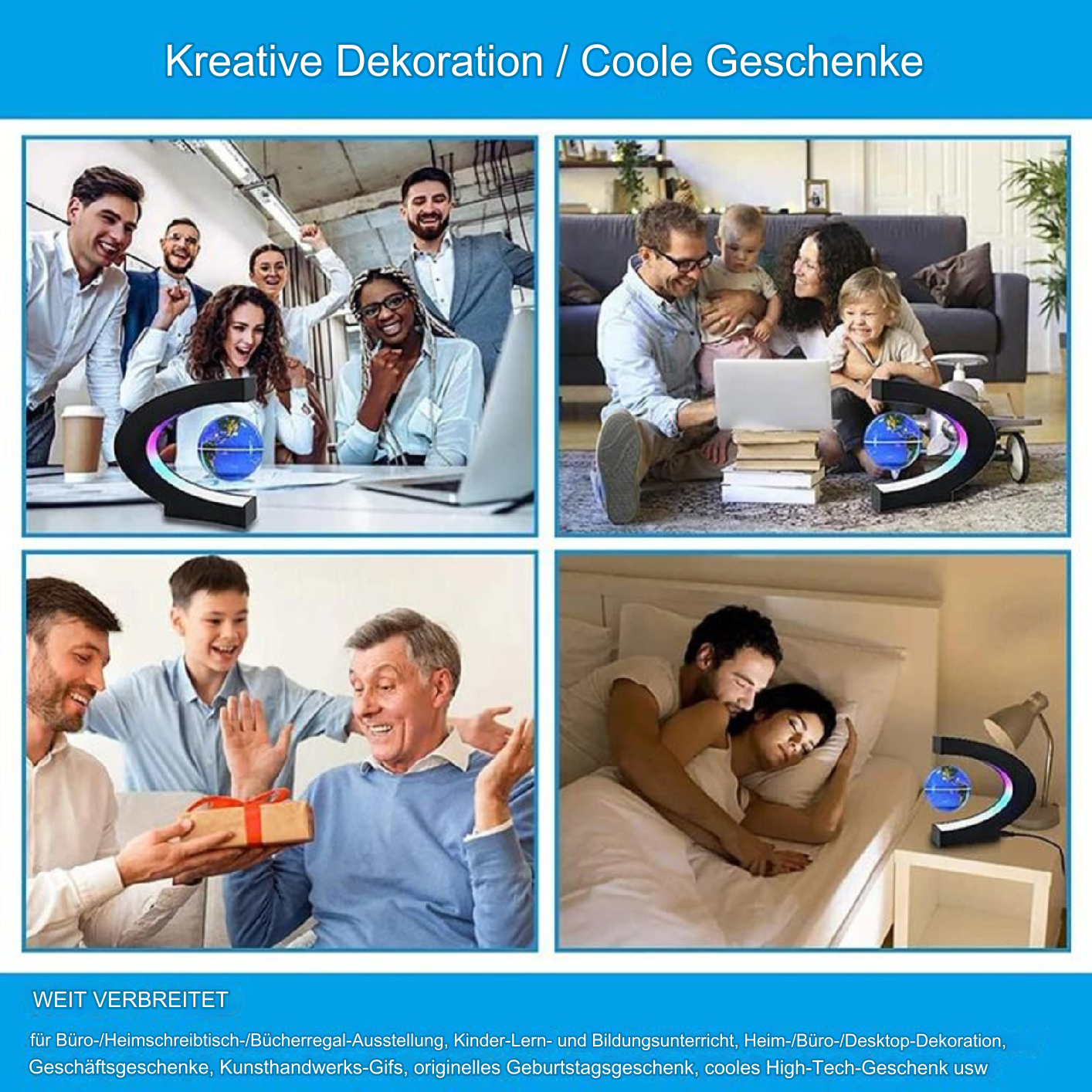 Skorter | Armstrong | Magnetic Levitation Floating Globe Lamp with LED World Map