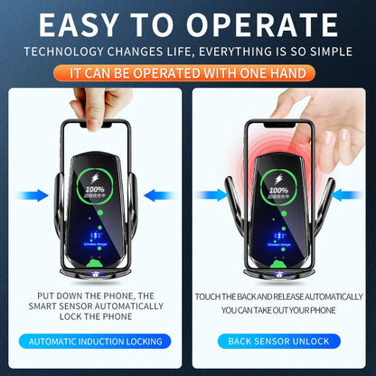 Skorter | 2-in-1 Wireless Car Charger & Phone Holder Automatic Clamping - Fast Charging Secure Universal Compatibility Adjustable & Practical