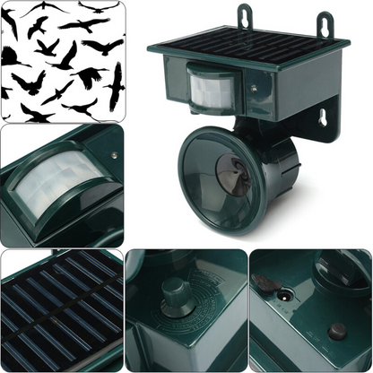 Skorter | TerraGuard – Weatherproof Solar Bird Repeller with PIR Motion Sensor & Natural Sound Deterrent