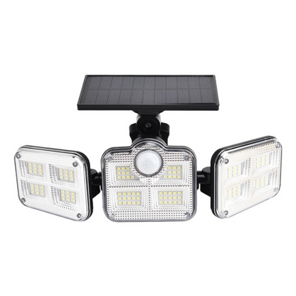 Skorter | Solar LED floodlight with motion sensor – 3-beam outdoor lighting for garden, yard, and garage