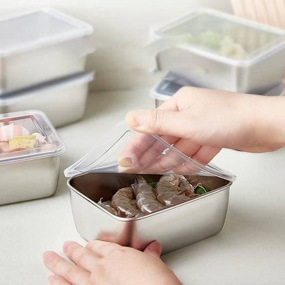 skorter | 304 Stainless Steel Square Plate with Lid Food Storage Container for the Kitchen