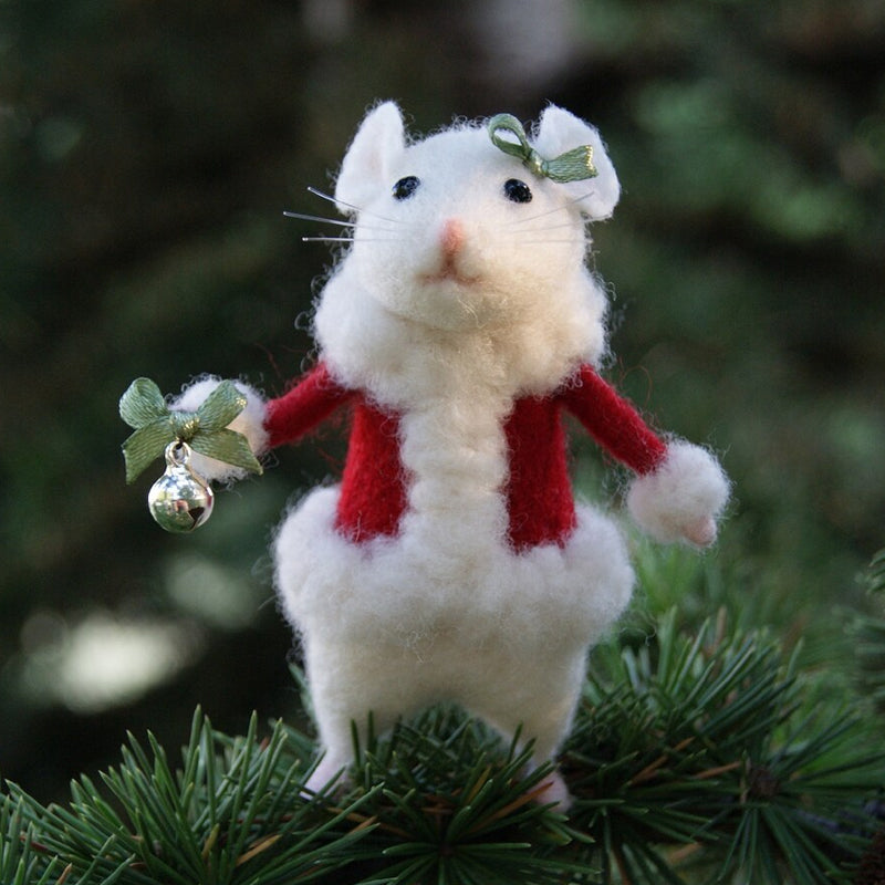 skorter | Felt Mouse and Pumpkin Ornament