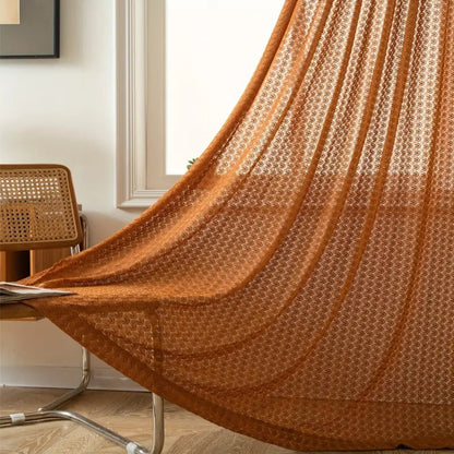 Skorter | Amber Glow Boho Crochet Window Curtain Panel