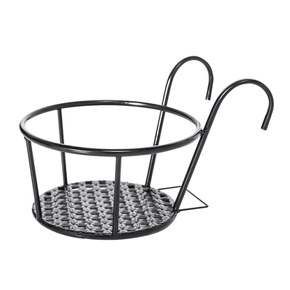 Skorter | Hanging Plant Basket made of Metal – Balcony Planter Pot with Hook for Garden and Terrace