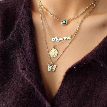 Skorter | Butterfly Initial "A" Necklace