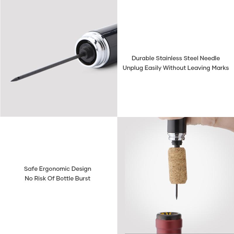 skorter | 2-In-1 Air Pressure Pump Wine Bottle Opener With Foil Cutter
